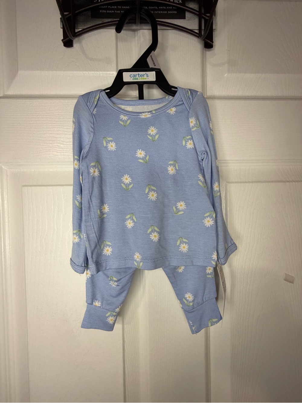 Carter's Light Blue Daisy Print Kids Pajama Set